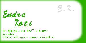 endre koti business card